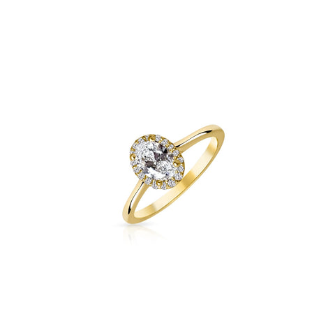 Bague solitaire ovale