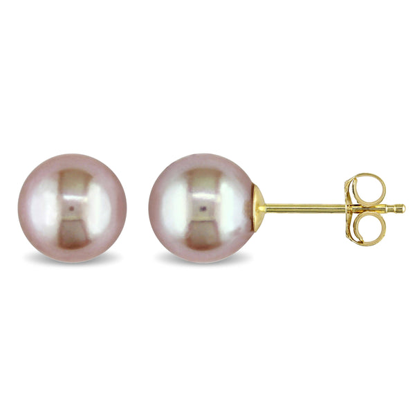 Boucles d'oreilles perles rose #67