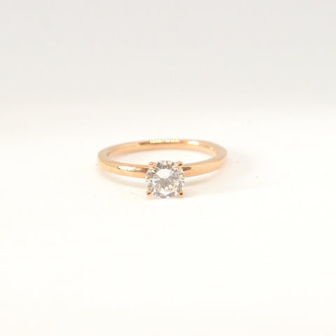 Bague solitaire or rose R071