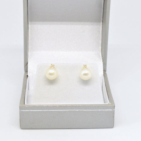 Boucles d'oreilles perles avec diamants #62