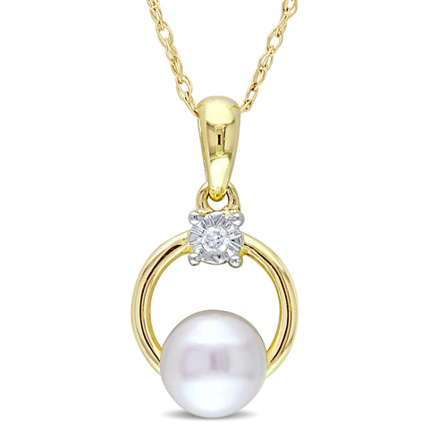 Pendentif perle & diamant #101