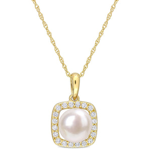 Collier perle et saphir blanc #110